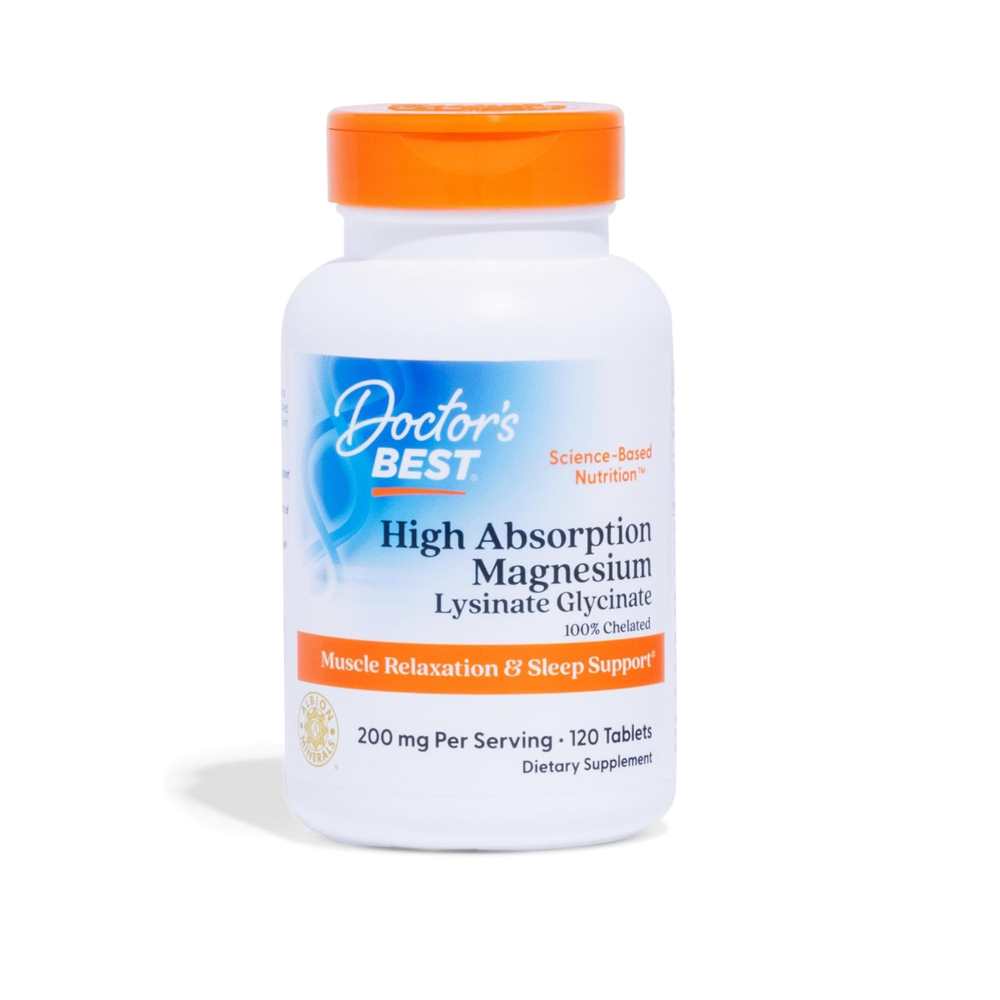 Doctor's Best High Absorption Magnesium, 200 Mg per Serving, 120 Tablets