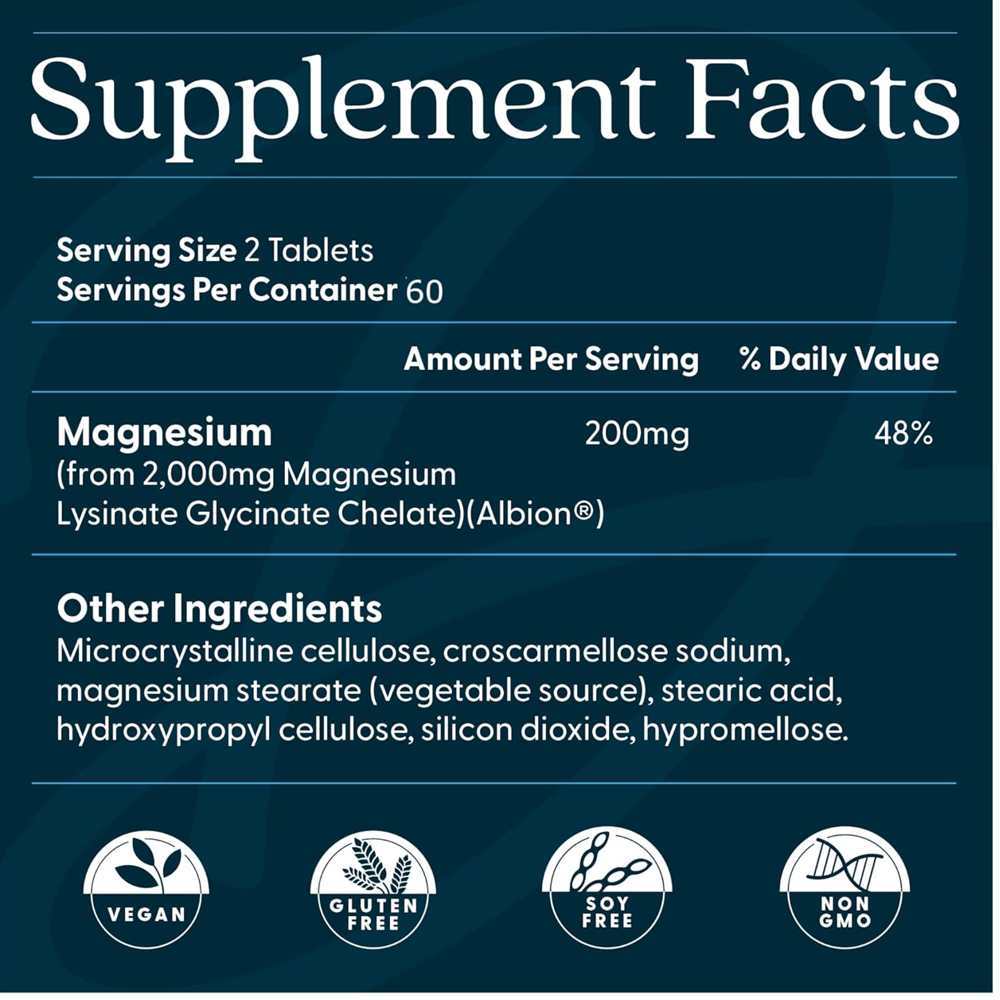 Doctor's Best High Absorption Magnesium, 200 Mg per Serving, 120 Tablets