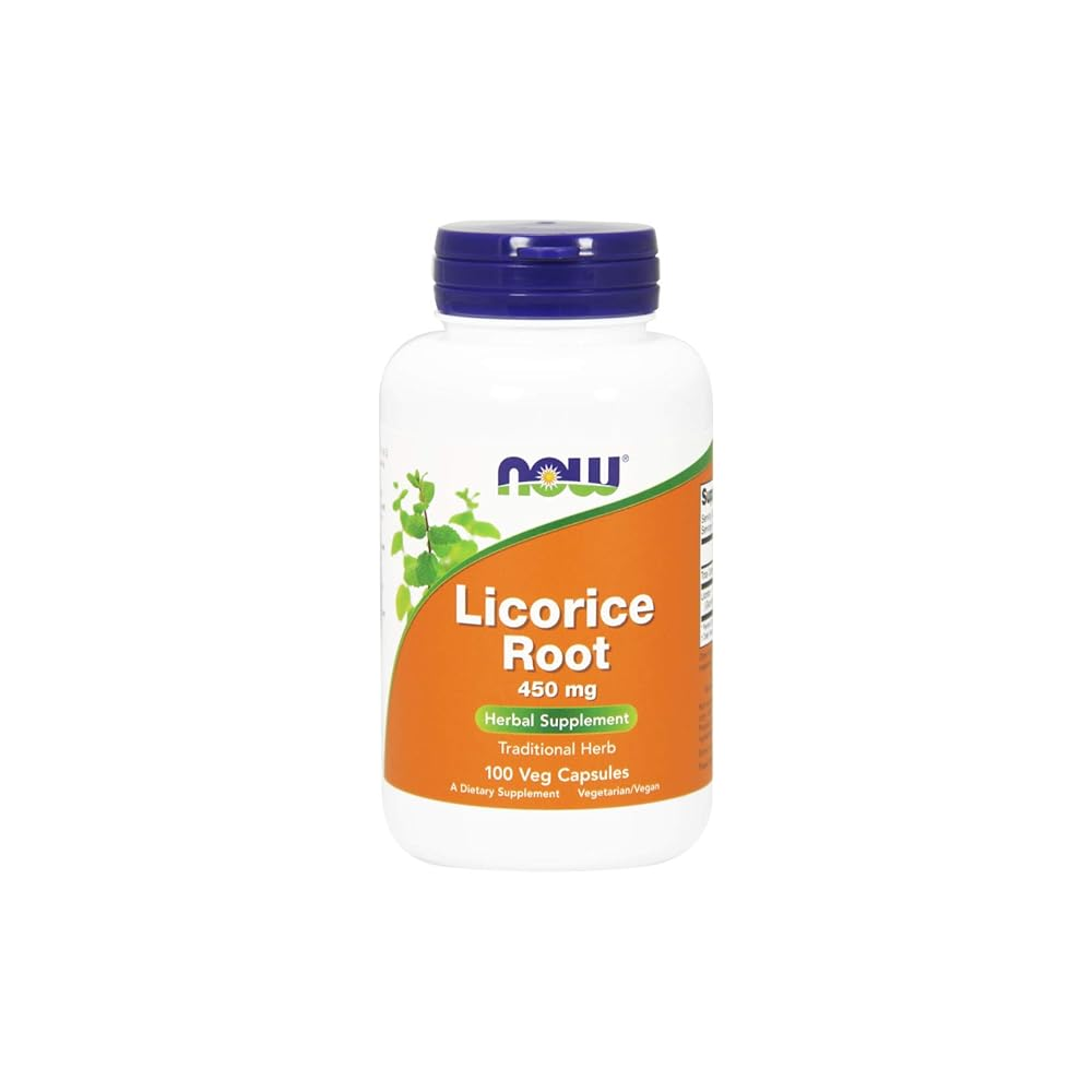 NOW Foods Licorice Root 450mg - 100 Veg Capsules | Herbal Supplement for Digestive & Immune Support