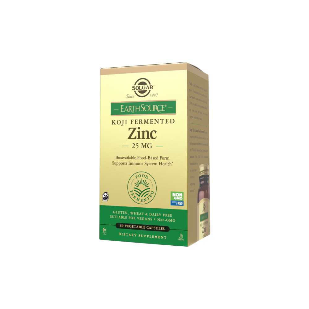 Solgar Earth Source® Koji Fermented Zinc 25 Mg 30 Vegetable Capsules