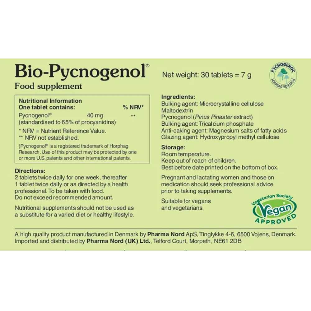 Pharma Nord Bio-Pycnogenol – 40mg Pinus Pinaster Extract | 30 Tablets