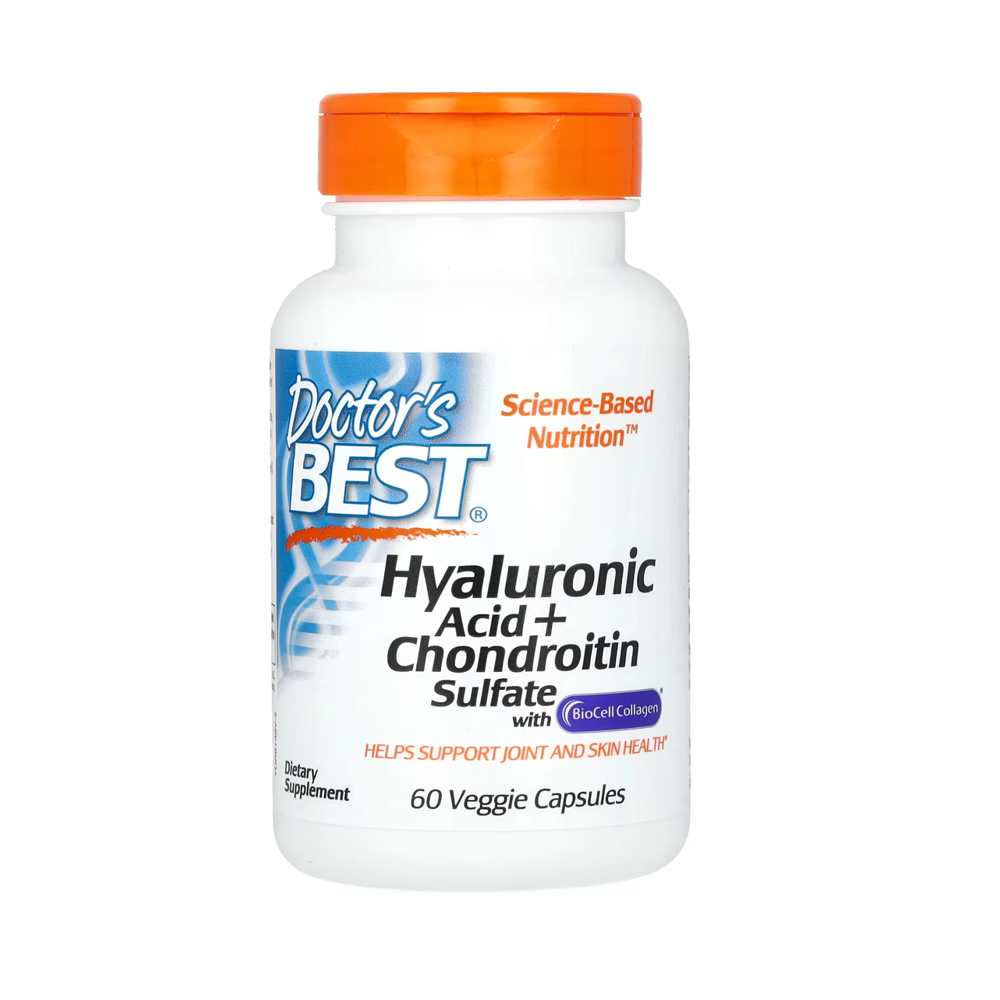 Doctor's Best Hyaluronic Acid + Chondroitin Sulfate - Joint & Skin Support - 60 Veggie Capsules
