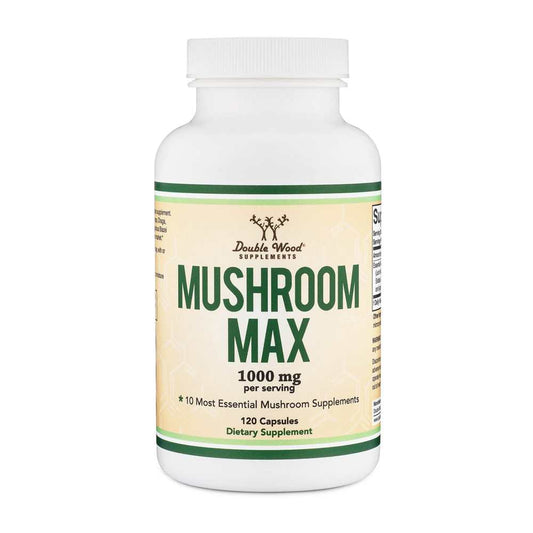 Double Wood Supplements – Mushroom Max 1000mg | 10 Mushroom Complex | 120 Capsules