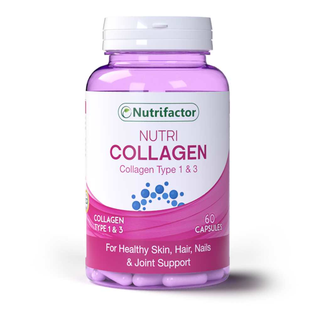Nutrifactor Nutri Collagen – 60 Capsules | Type 1 & 3 Collagen for Beauty & Joint Health