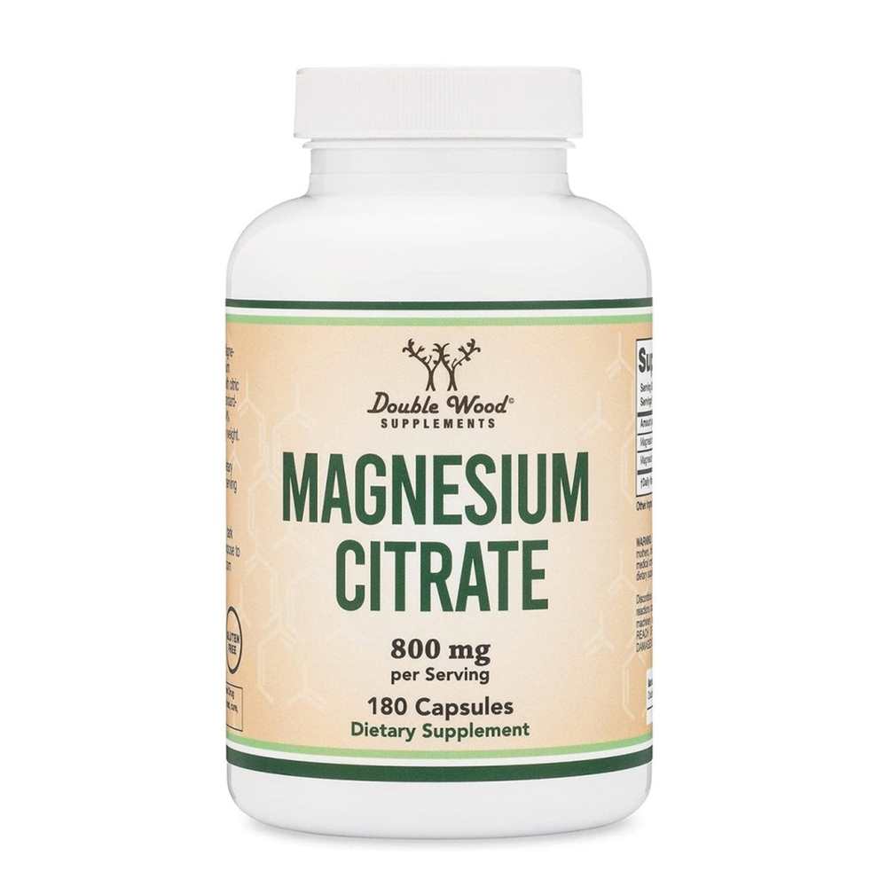 Double Wood Magnesium Citrate – 800 Mg per Serving – 180 Capsules