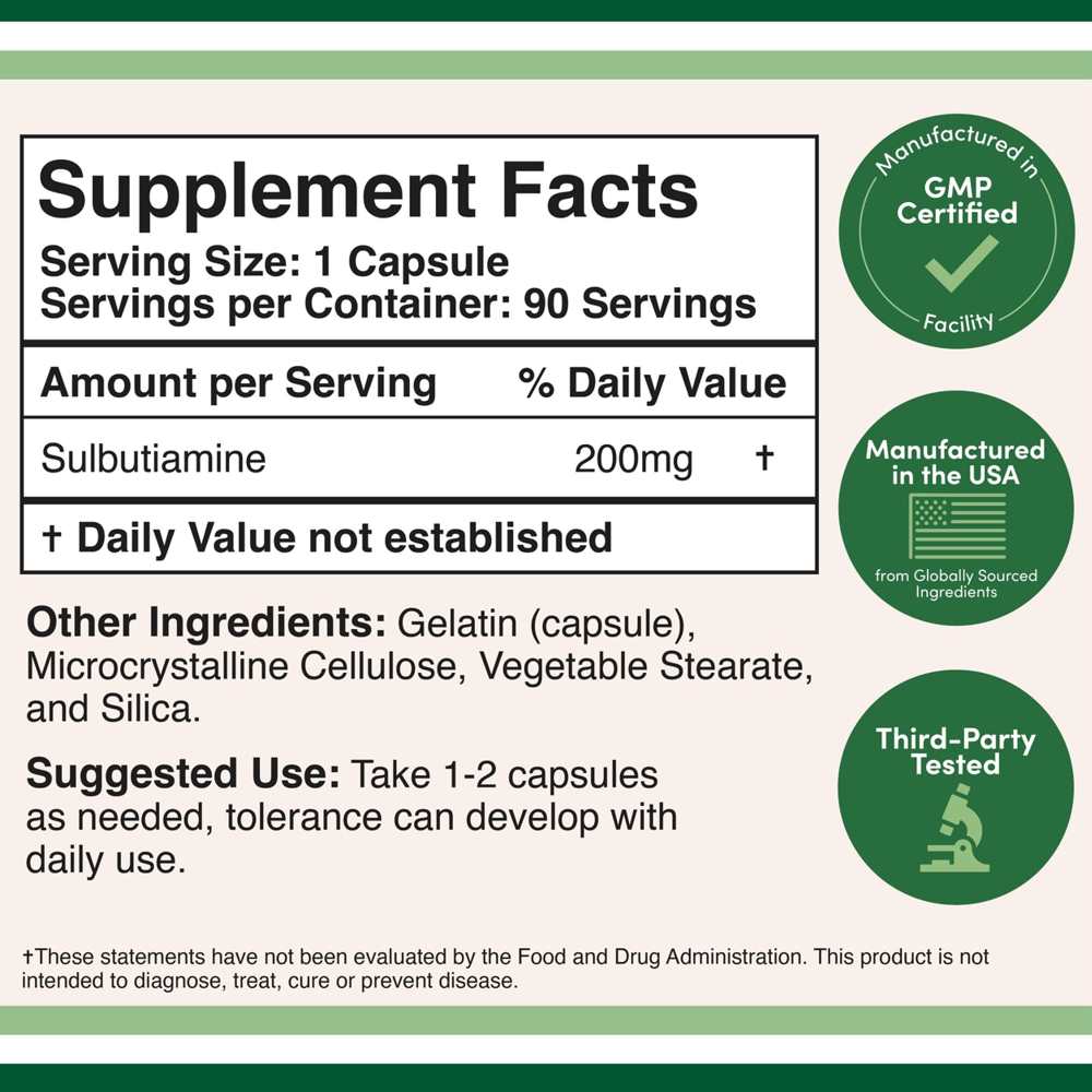 Double Wood Sulbutiamine – 200mg Cognitive & Memory Support (90 Capsules)
