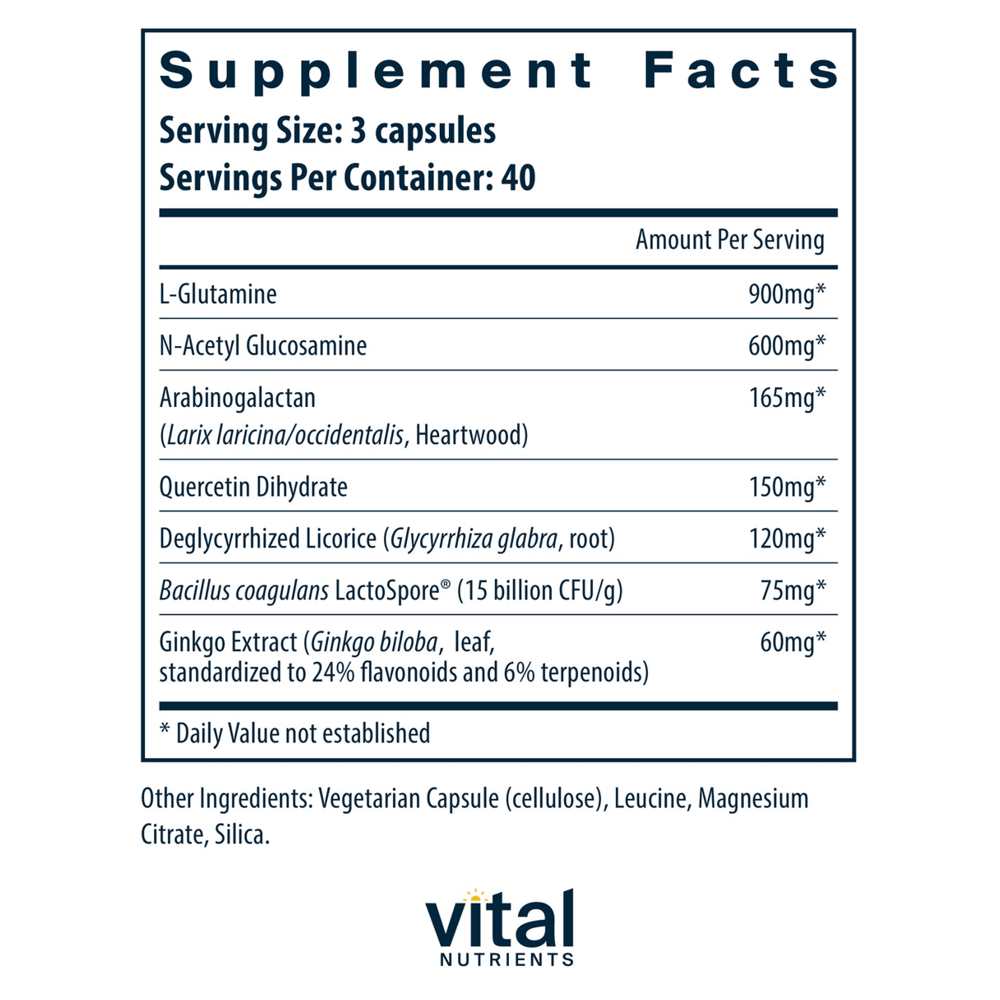 Vital Nutrients Gi Repair Nutrients – 120 Capsules