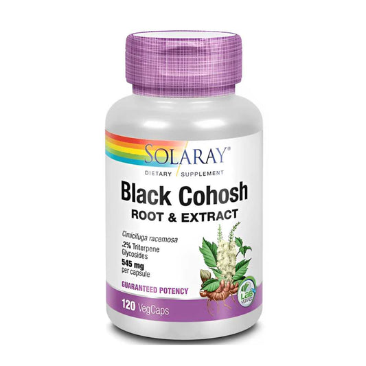 Solaray Black Cohosh Root & Extract 545mg, 120 Capsules, Women's Health Support