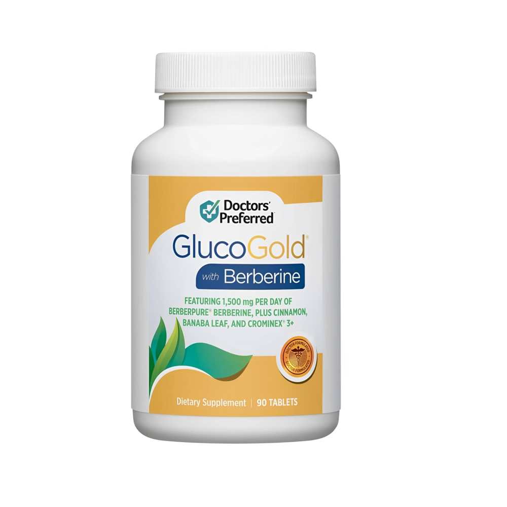 Doctor's Preferred Gluco Gold – 1500mg Berber Pure Berberine + Cinnamon & Banaba Leaf – 90 Tablets