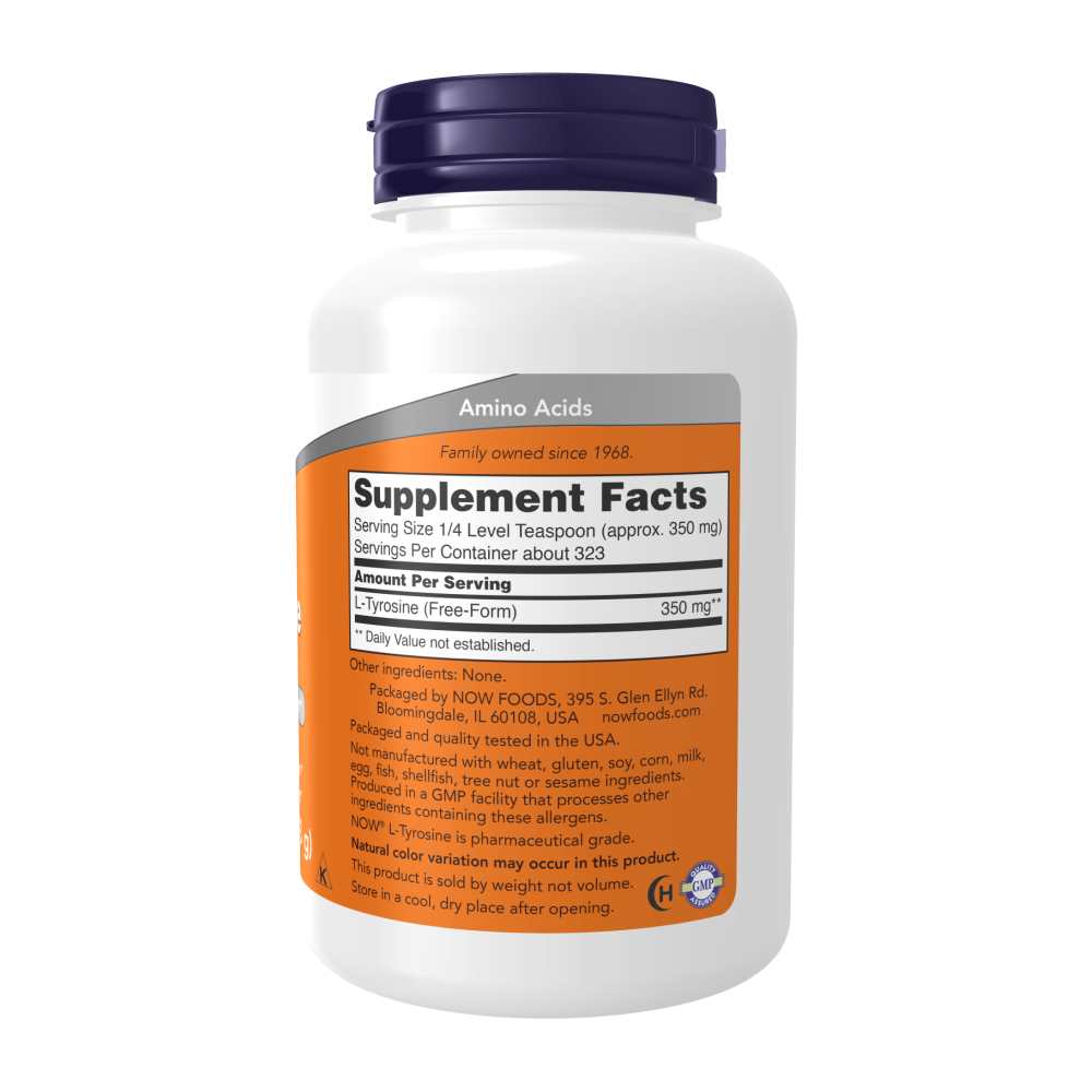 Now Foods L-Tyrosine Pure Powder – 113g – Mental Alertness & Neurotransmitter Support