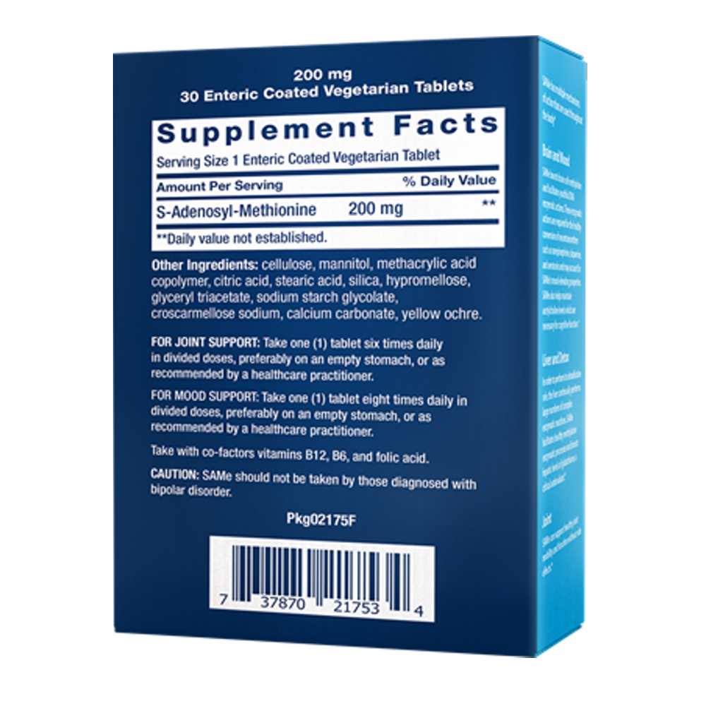 Life Extension Sa Me S-Adenosyl-Methionine 200 Mg, 30 Enteric-Coated Vegetarian Tablets