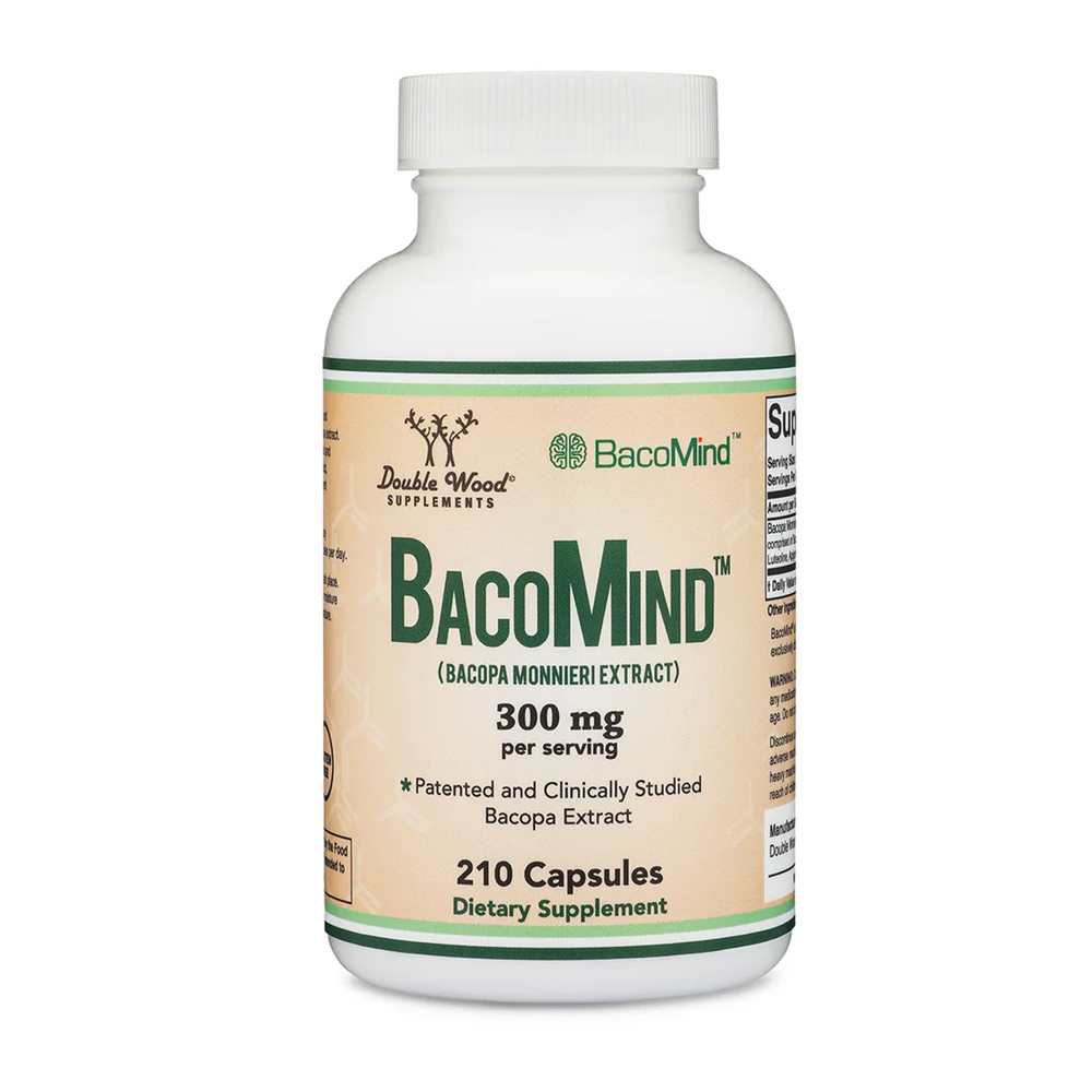 Double Wood Baco Mind™ – 300mg Clinically Studied Bacopa Monnieri | 210 Capsules