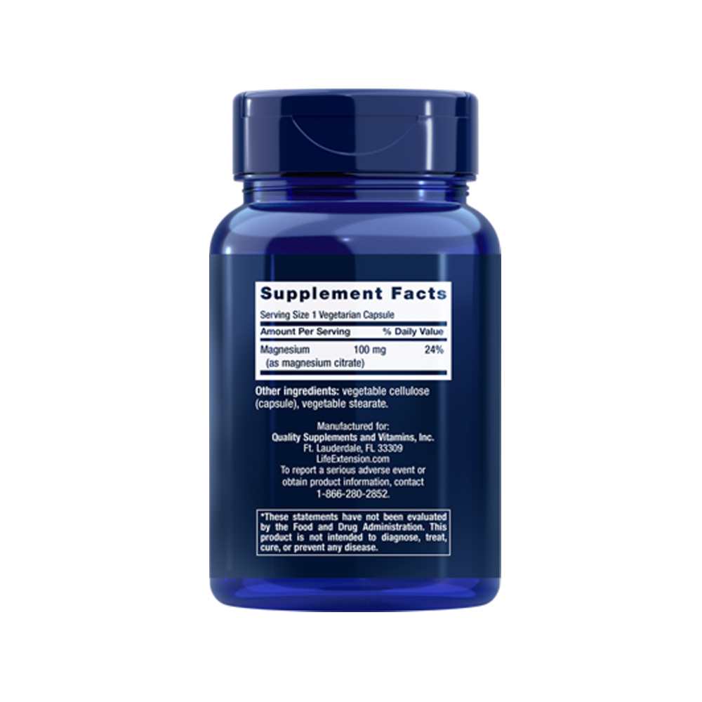 Life Extension Magnesium (citrate) 100 Mg, 100 Vegetarian Capsules