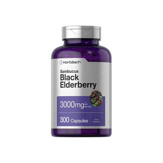 Horbäach Black Elderberry 3000mg per Serving | 300 Capsules