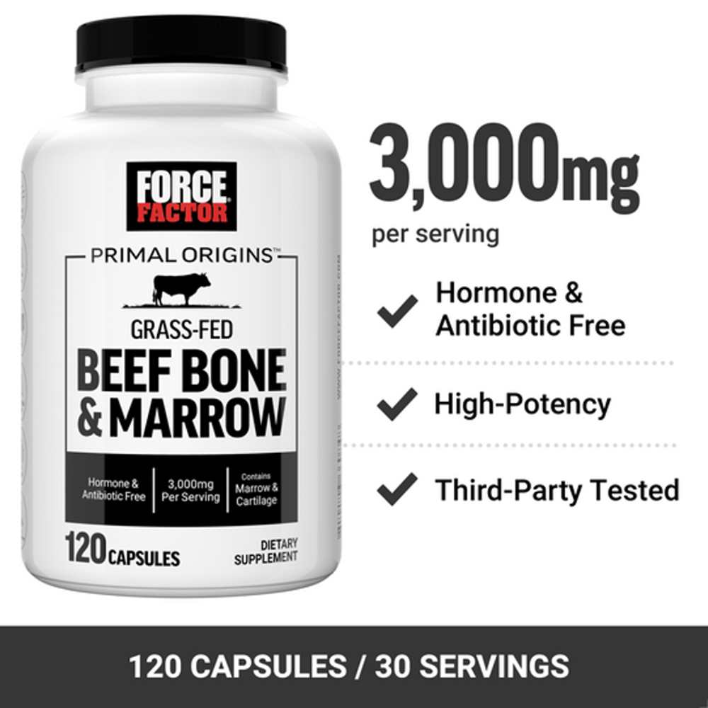 Force Factor Primal Origins Beef Bone & Marrow – 120 Capsules