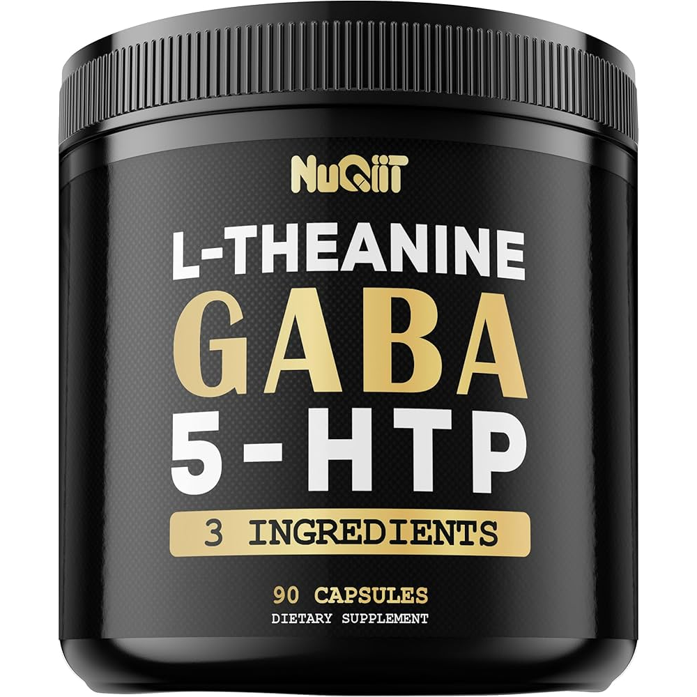 Gaba Supplements 750mg L-Theanine 200mg & 5-HTP (5-hydroxytryptophan) - Supports Brain Health