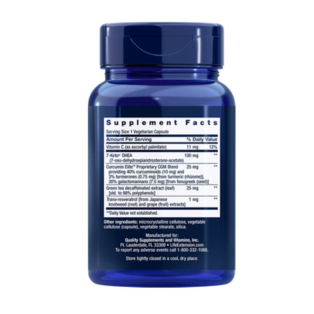 Life Extension 7-Keto® Dhea Metabolite 100 Mg, 60 Vegetarian Capsules