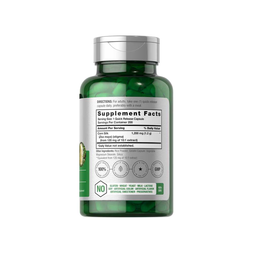Horbäach Corn Silk Extract 1200mg | 200 Capsules