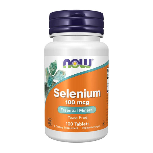 NOW Selenium 100mcg – Essential Mineral Support | Vegan | 100 Tablets