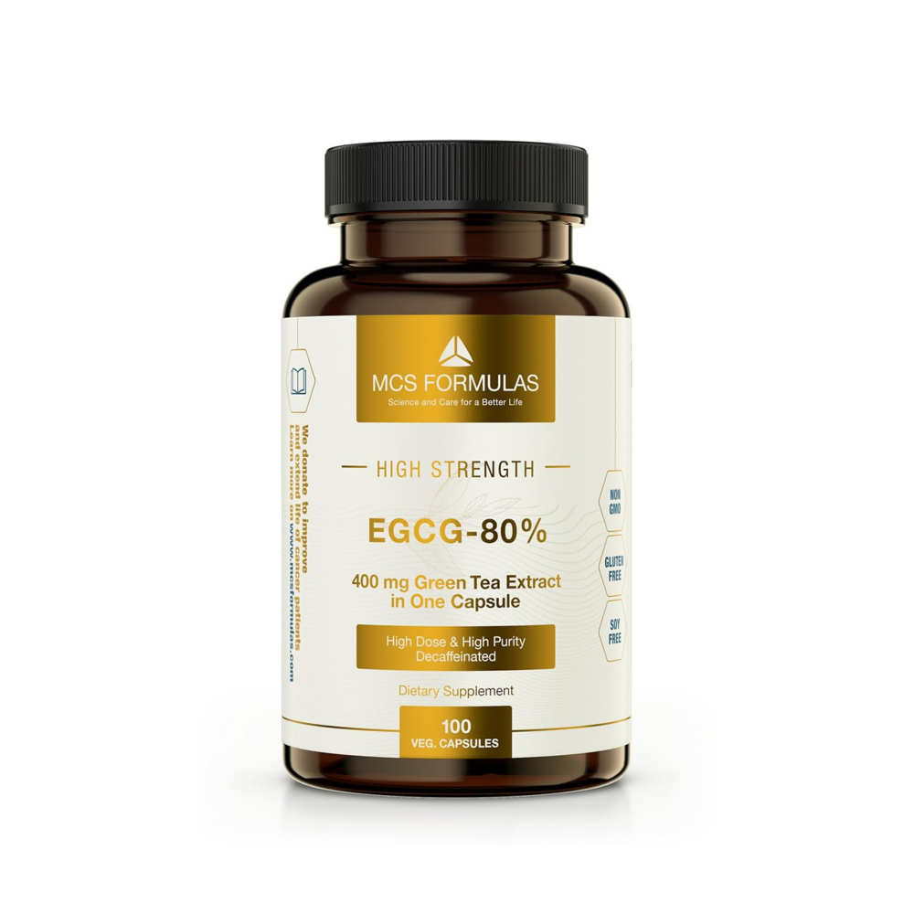 MCS Formulas EGCG 80% - 400mg Green Tea Extract | High Strength | 100 Veg Capsules