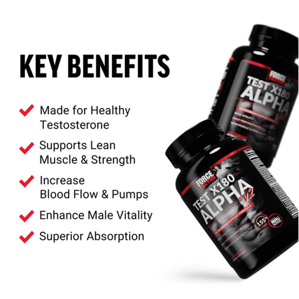 Force Factor Test X180 Alpha V2 – 120 Tablets