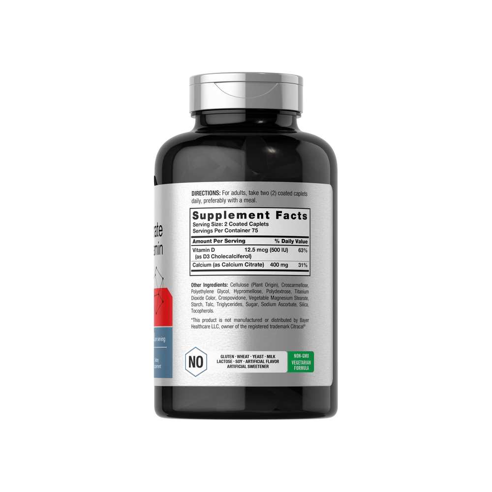 Horbäach Calcium Citrate with Vitamin D-3 | 150 Caplets