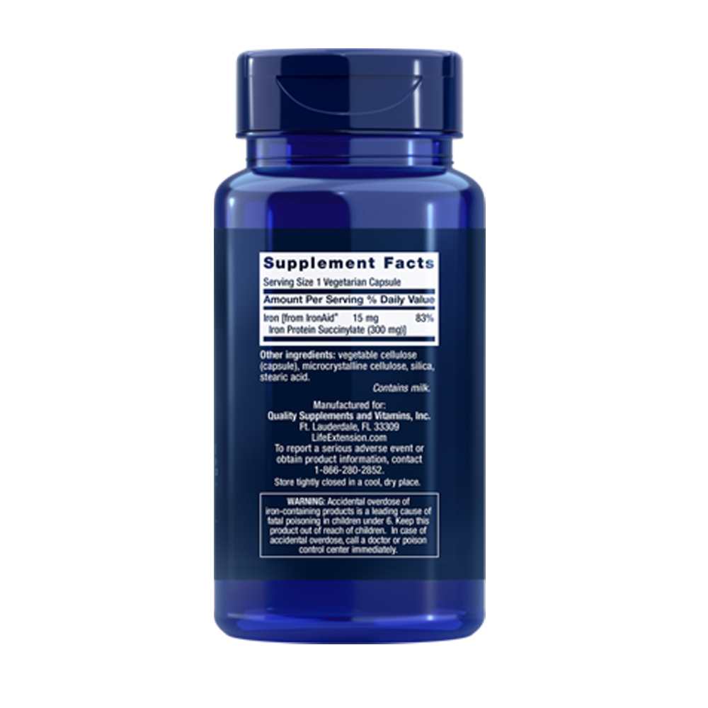 Life Extension Iron Protein Plus 300 Mg – 100 Vegetarian Capsules