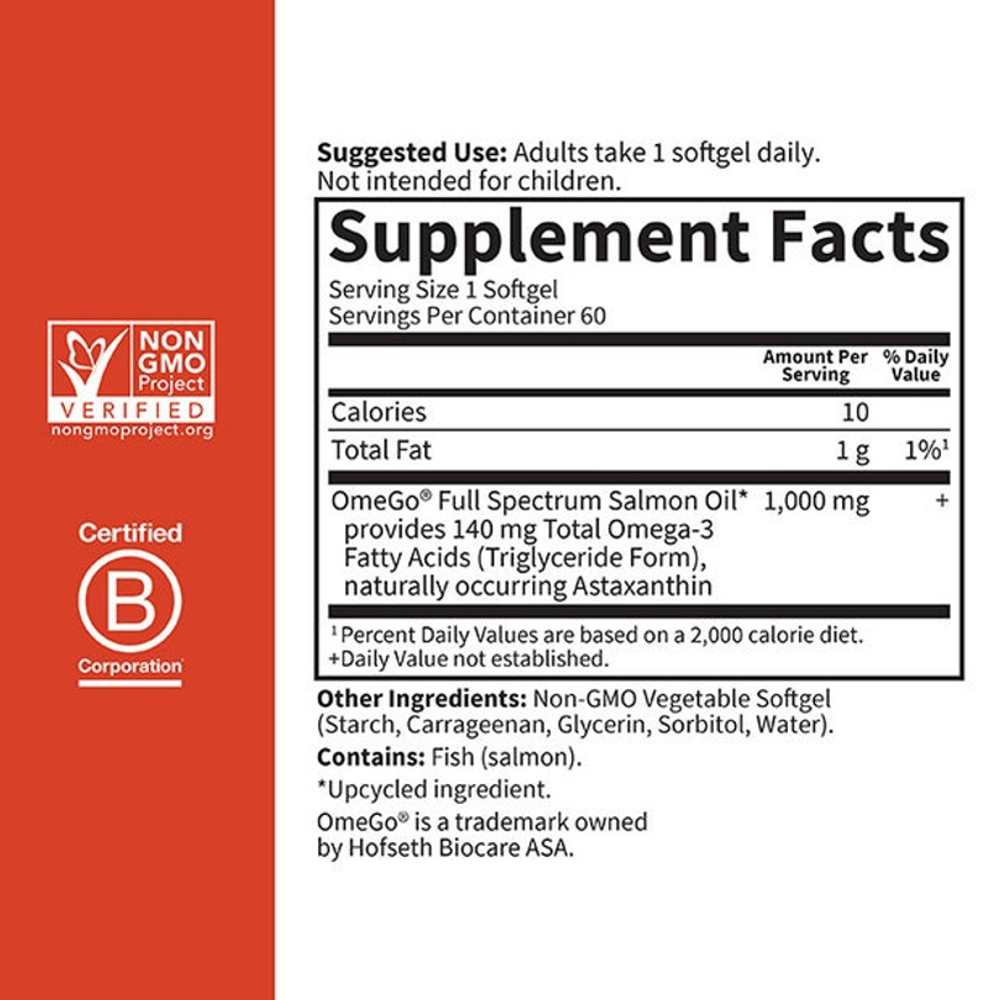 Garden of Life Dr. Formulated Salmon Oil 60 Softgels