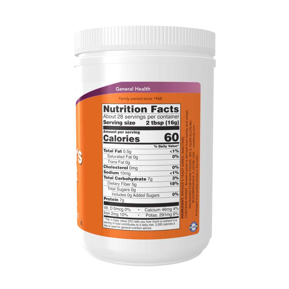 Now Foods Brewer's Yeast Superfood – Reduced Bitterness Powder | 1 Lb (454g) | Vegan