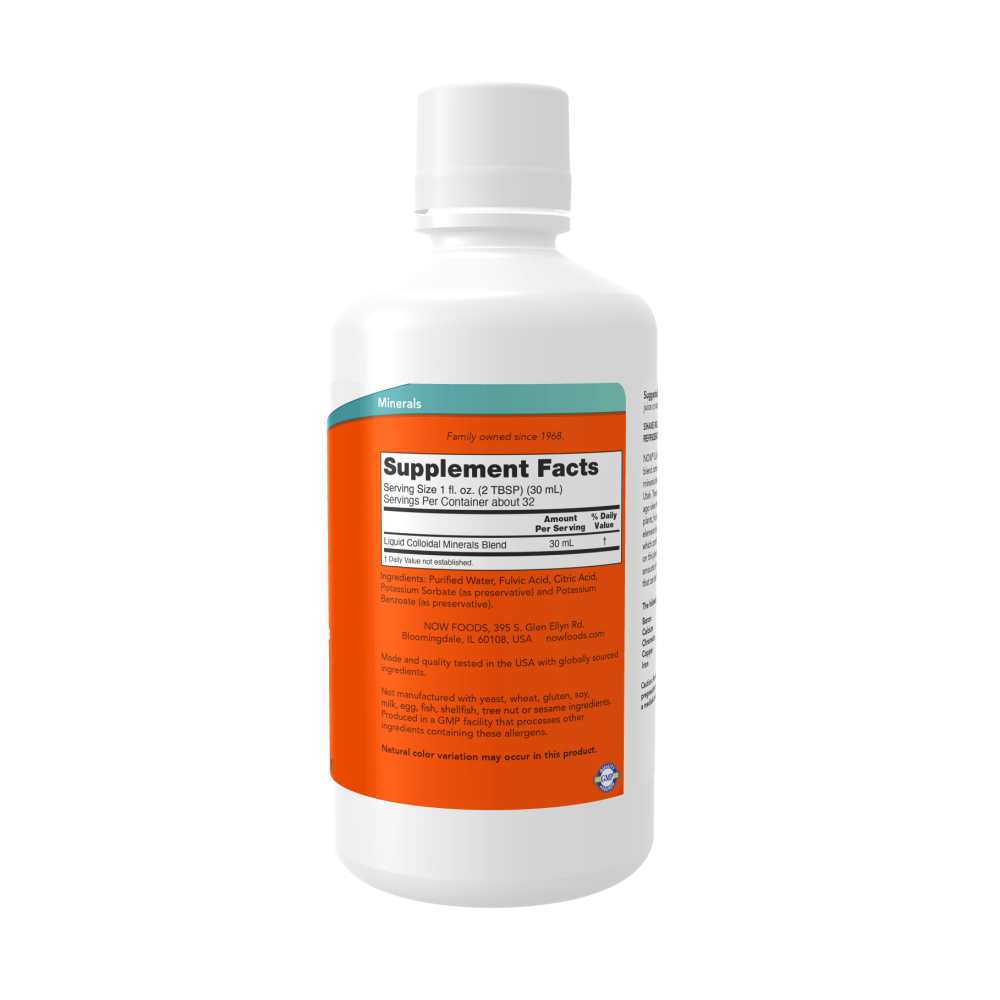Now Foods Colloidal Minerals – Plant-Based Trace Mineral Liquid with Fulvic Acid – 946 M L (32 Oz)