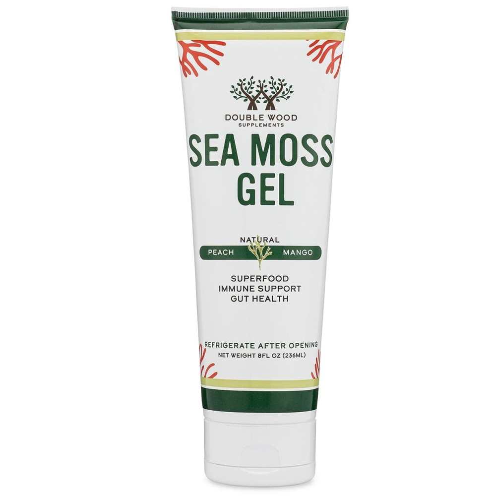 Double Wood Sea Moss Gel – Peach Mango Superfood for Immunity & Digestion | 236 M L