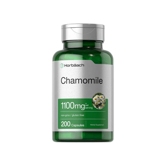 Horbäach Chamomile Flower 1100mg per Serving | 200 Capsules