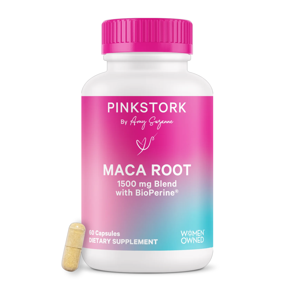 Pink Stork Maca Root 1500mg Blend with BioPerine - 60 Capsules