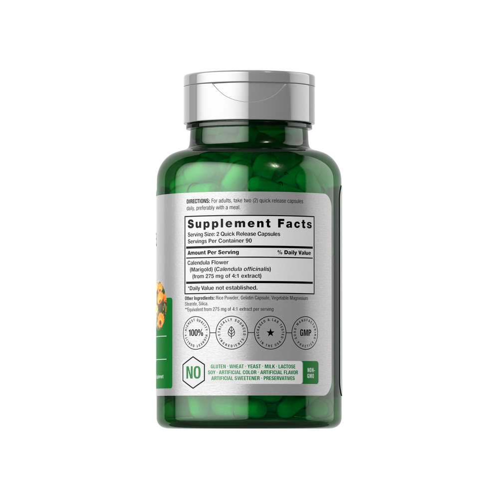Horbäach Calendula Flower 1100mg per Serving | 180 Capsules