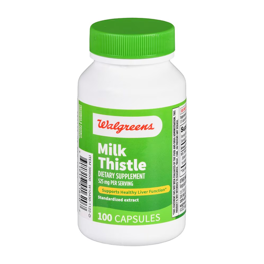 Walgreens Milk Thistle 525mg - 100 Capsules | Liver Support Supplement