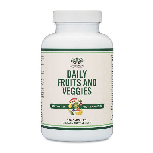Double Wood Daily Fruits & Veggies – 49 Superfood Blend Capsules | 180
