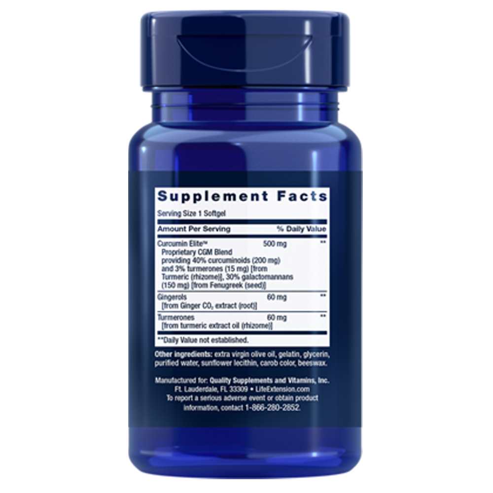 Life Extension Advanced Curcumin Elite™ Turmeric Extract, Ginger & Turmerones – 30 Softgels
