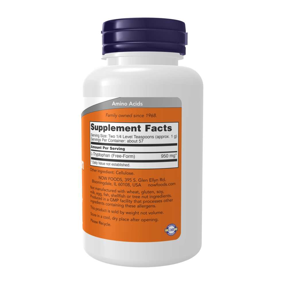 Now Foods L-Tryptophan Powder – 57g – Relaxation, Mood & Sleep Support