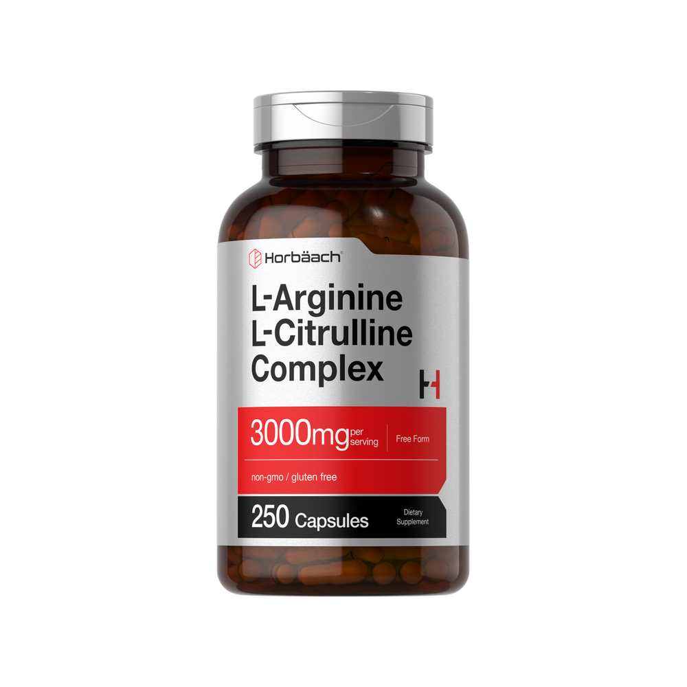 Horbäach L-Arginine L-Citrulline Complex 3000mg per Serving | 250 Capsules