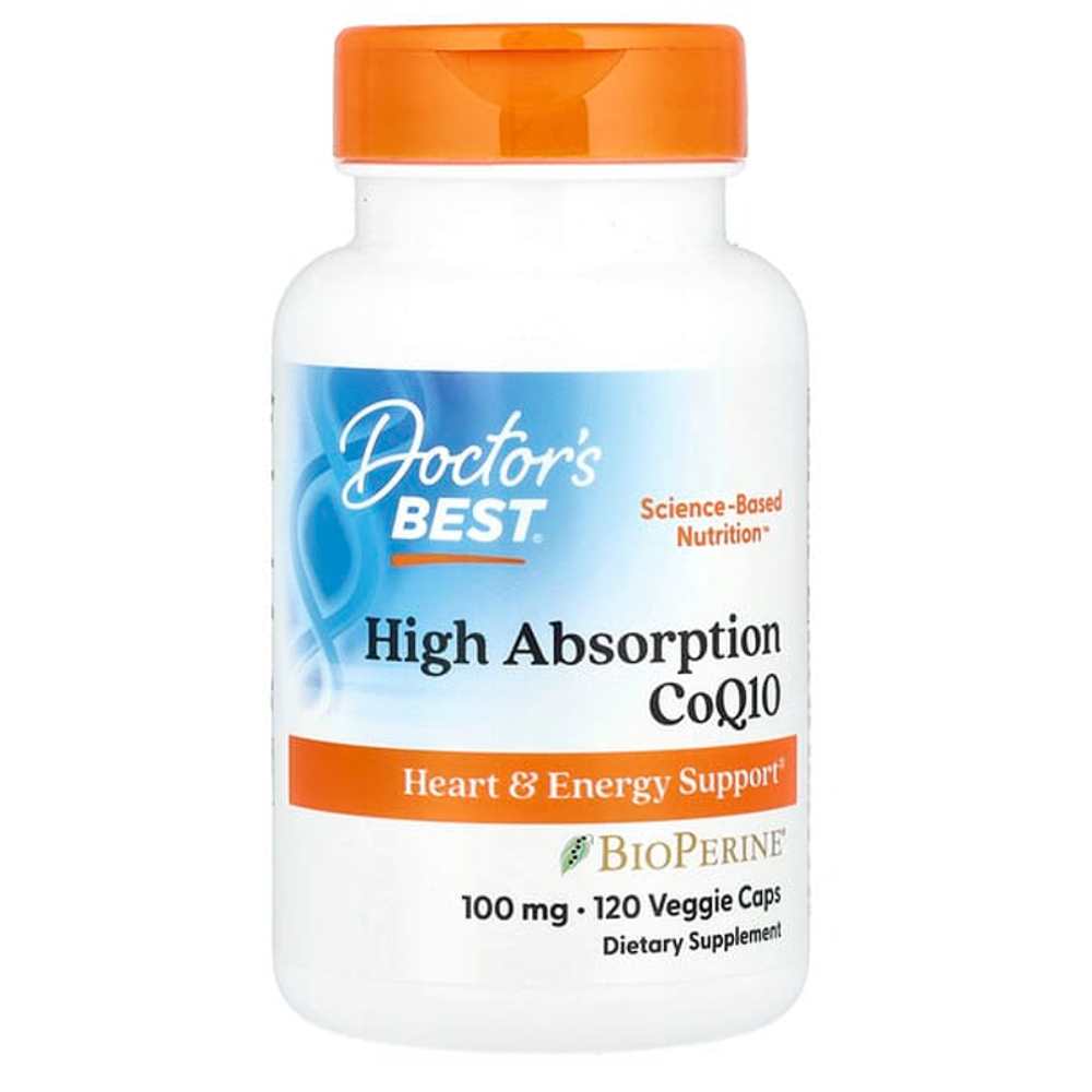 Doctor's Best High Absorption Co Q10 with Bio Perine, 100 Mg, 120 Veggie Caps