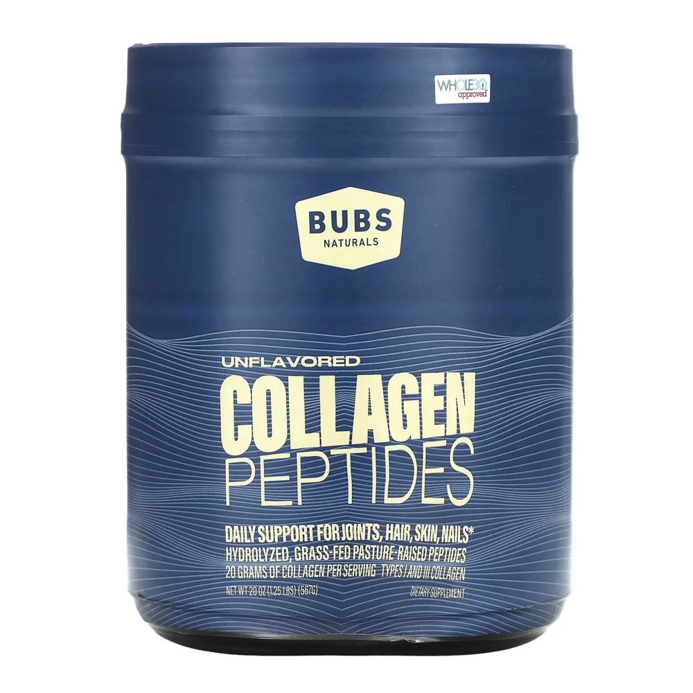 BUBS Naturals Collagen Peptides - Unflavored, Grass-Fed, Hydrolyzed Protein for Joints, Skin & Hair - 20g Per Serving (667g)