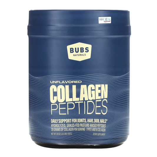 BUBS Naturals Collagen Peptides - Unflavored, Grass-Fed, Hydrolyzed Protein for Joints, Skin & Hair - 20g Per Serving (667g)