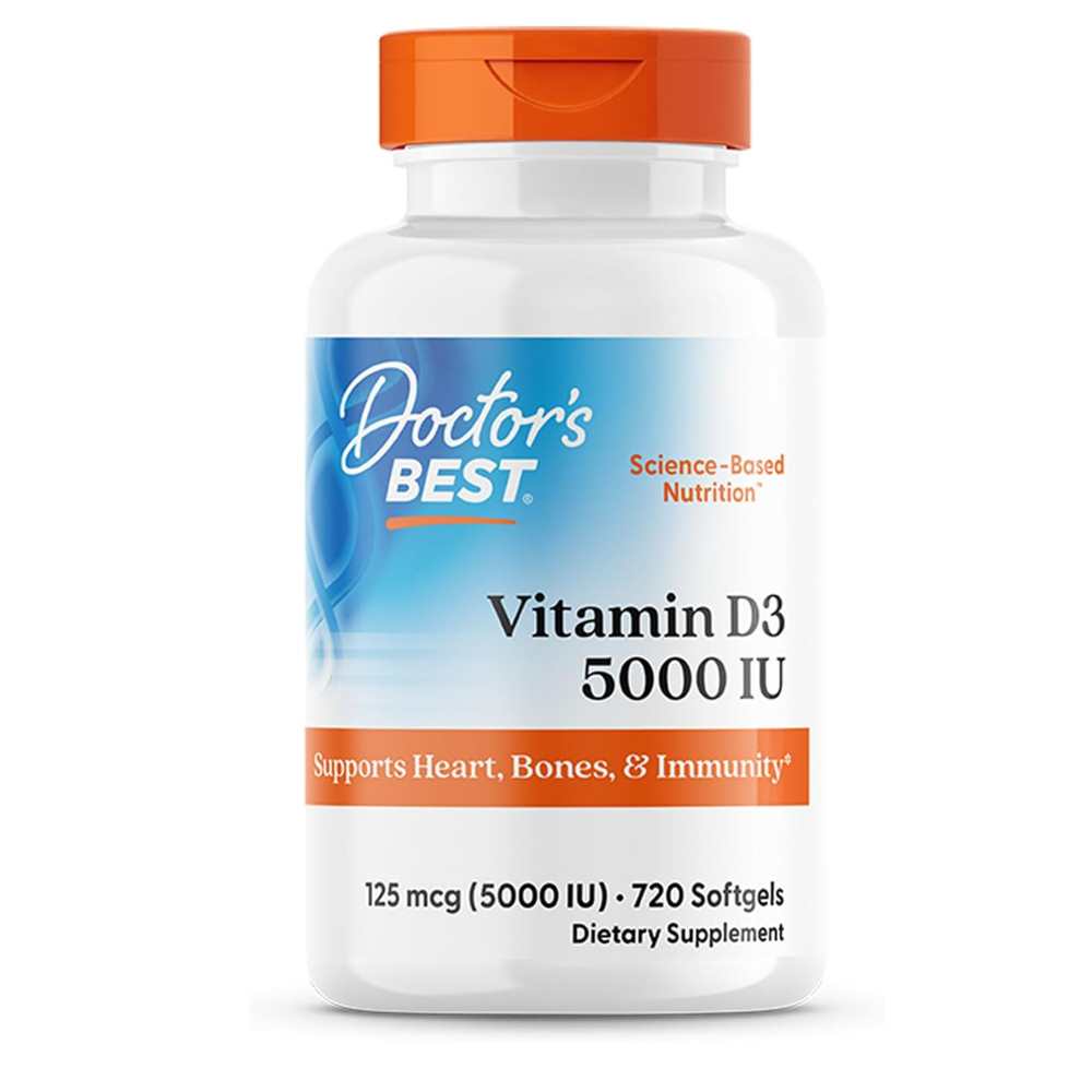 Doctor's Best Vitamin D3 125mcg (5000 Iu) Softgels 720 Count