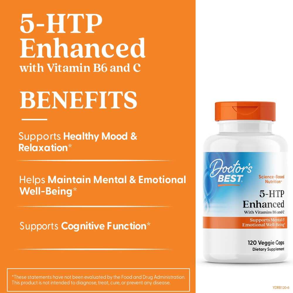 Doctor's Best 5-Htp, Enhanced with Vitamins B6 & C, 120 Veggie Caps
