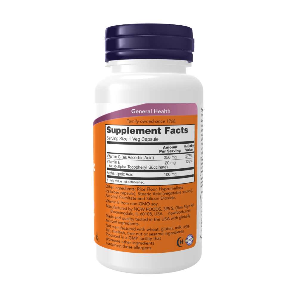 Now Foods Alpha Lipoic Acid 100mg – Antioxidant Support – 60 Veg Capsules