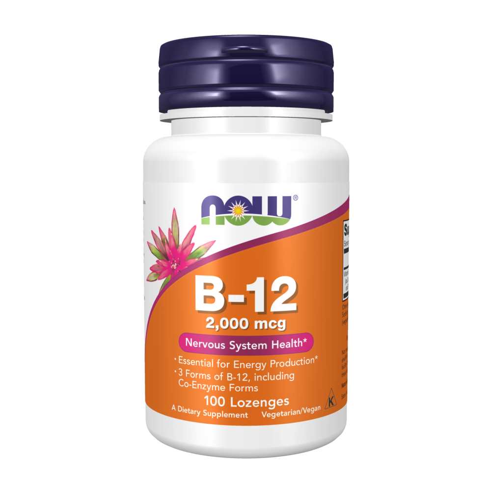Now Foods B-12 2,000 Mcg – Triple-Form Co-Enzyme B12 for Energy & Nervous System Support – 100 Lozenges