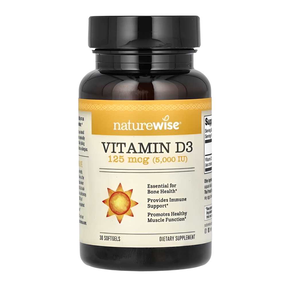 Nature Wise Vitamin D3 5000 Iu (125 Mcg) – Bone, Immune & Muscle Support – 30 Softgels