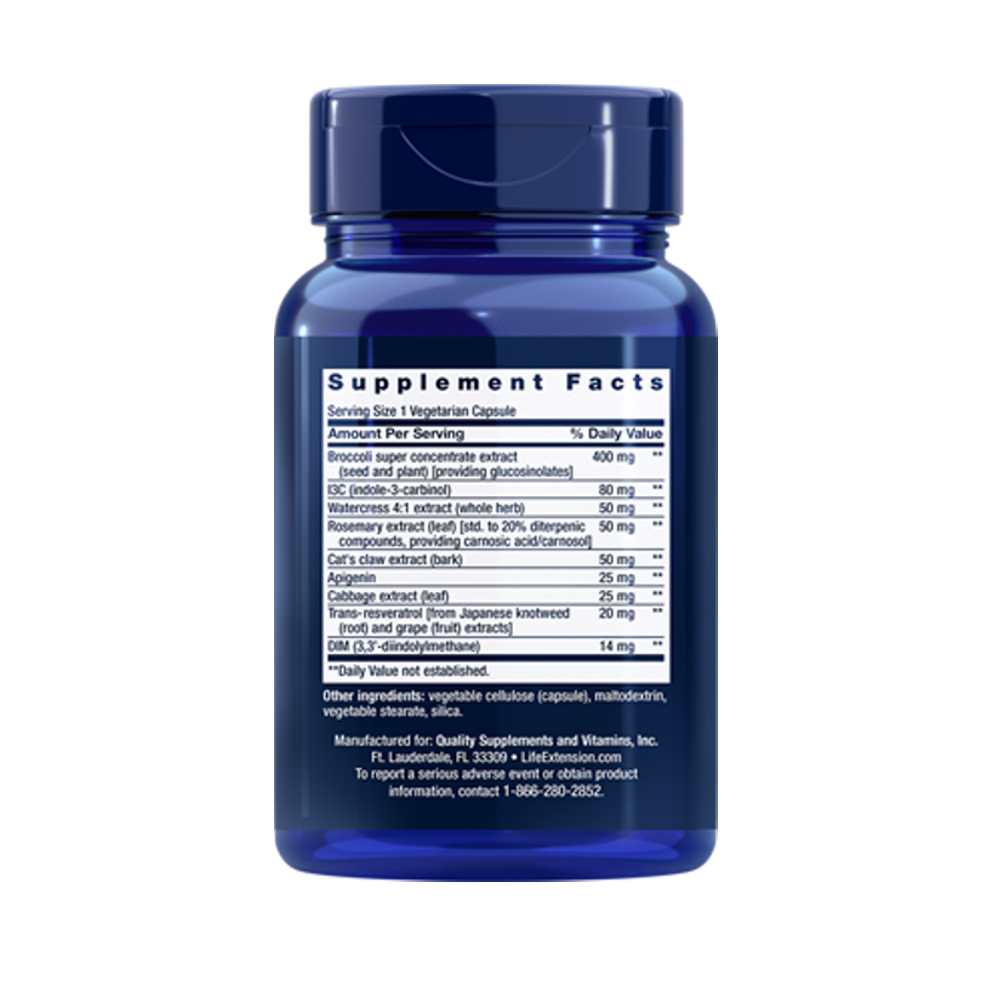 Life Extension Triple Action Cruciferous Vegetable Extract and Resveratrol 60 Vegetarian Capsules