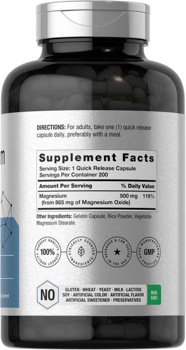 Horbäach Magnesium Oxide 865mg | 200 Capsules