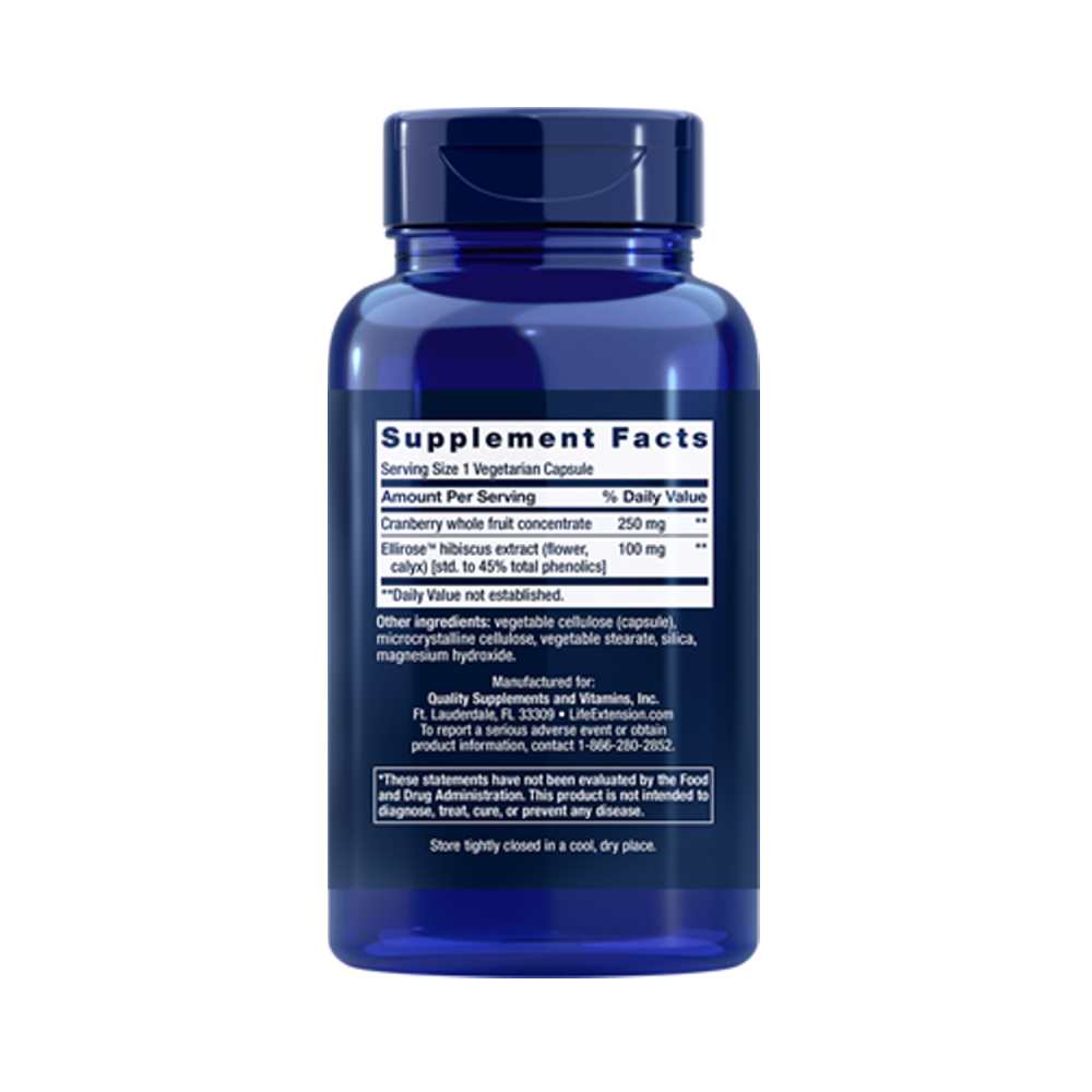 Life Extension Optimized Cran-Max® Cranberry Whole Fruit Concentrate with Ellirose™ 60 vegetarian capsule